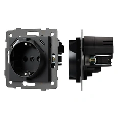 Изображение Розетка с заземлением и USB Type-A+C Arlight APO, черный 049830