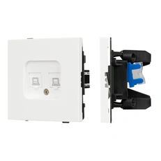 Изображение Двойная компьютерная розетка RJ-45 Cat.6 Arlight TENDO белый soft-touch 054598